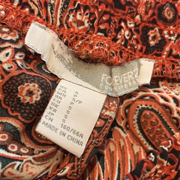 Forever 21 | Contemporary High Waisted Lounge Shorts | Orange/Red | Size Small - Picture 4 of 5